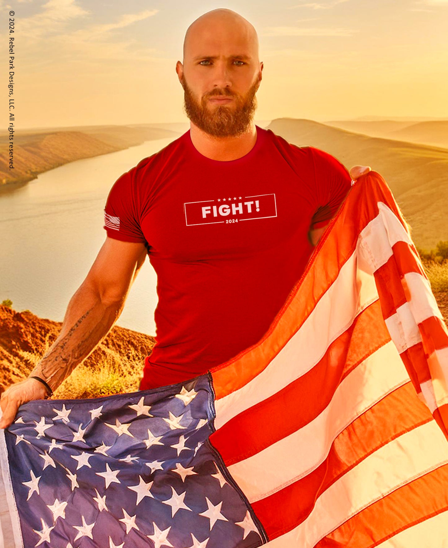 Trump T-Shirts - Men's Conservative T-Shirts - Patriotic Graphic T-Shirts – American Flag shirts - Fight!