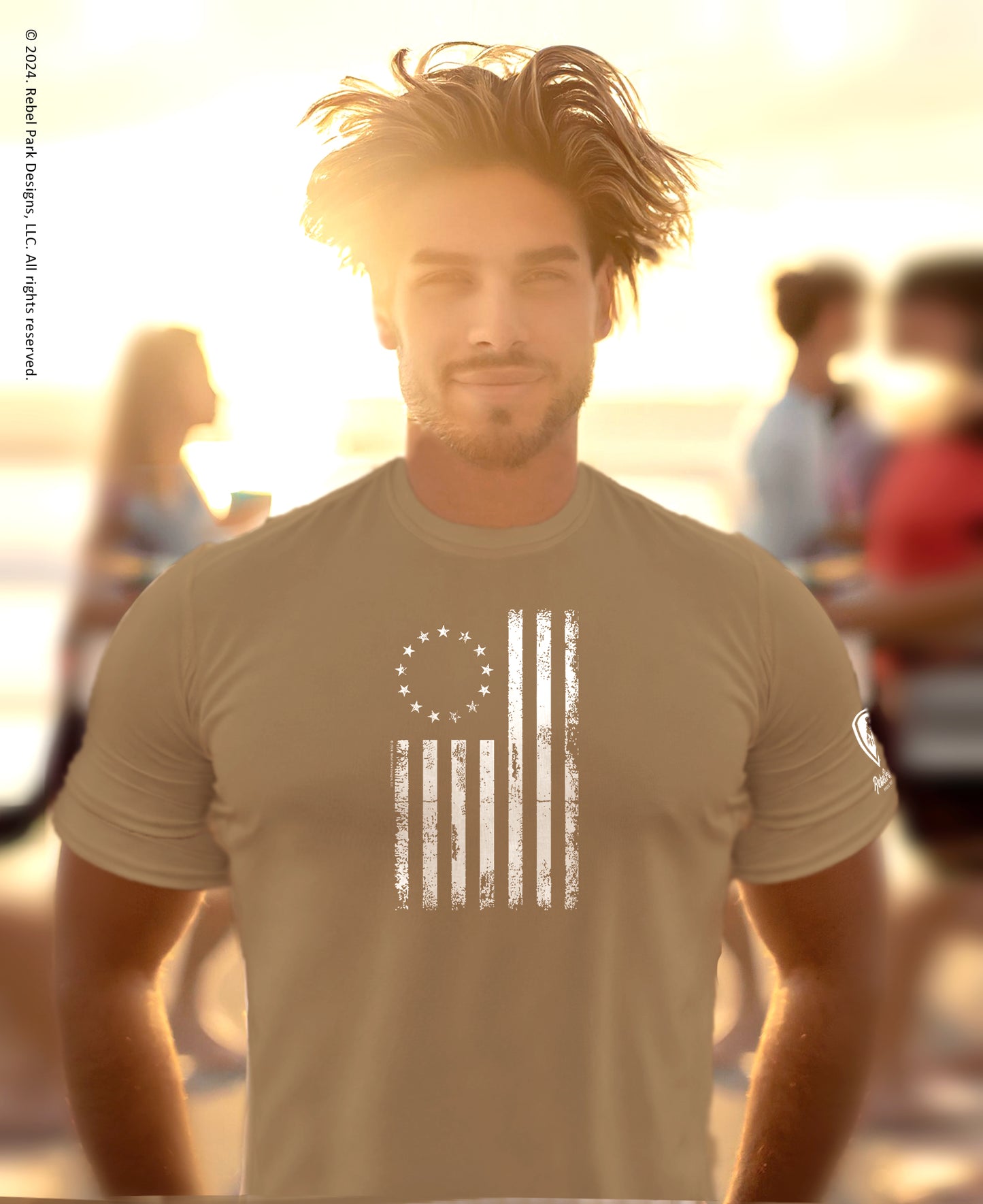 Men's Conservative Graphic T-Shirts - Patriotic Trump T-Shirts for Men - American Flag Shirts - Betsy Ross Flag Tee.