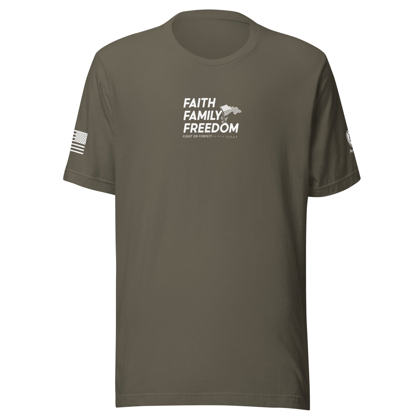 Men's Conservative Graphic T-Shirts - Patriotic Trump T-Shirts for Men - American Flag Shirts - Faith Family Freedom.