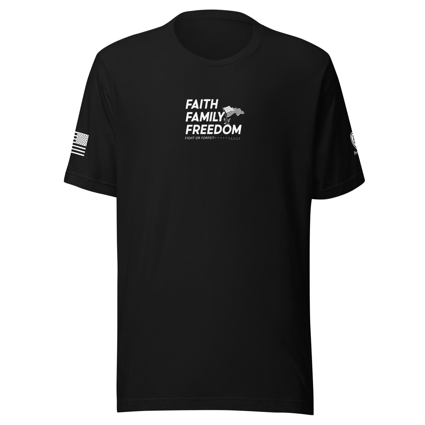 Men's Conservative Graphic T-Shirts - Patriotic Trump T-Shirts for Men - American Flag Shirts - Faith Family Freedom.