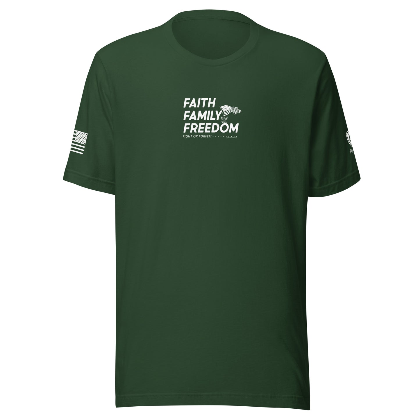 Men's Conservative Graphic T-Shirts - Patriotic Trump T-Shirts for Men - American Flag Shirts - Faith Family Freedom.