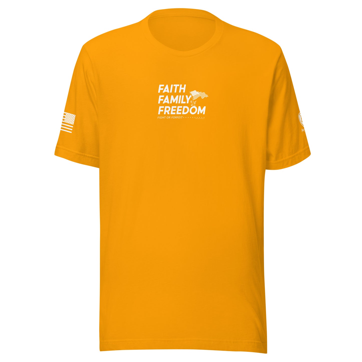 Men's Conservative Graphic T-Shirts - Patriotic Trump T-Shirts for Men - American Flag Shirts - Faith Family Freedom.