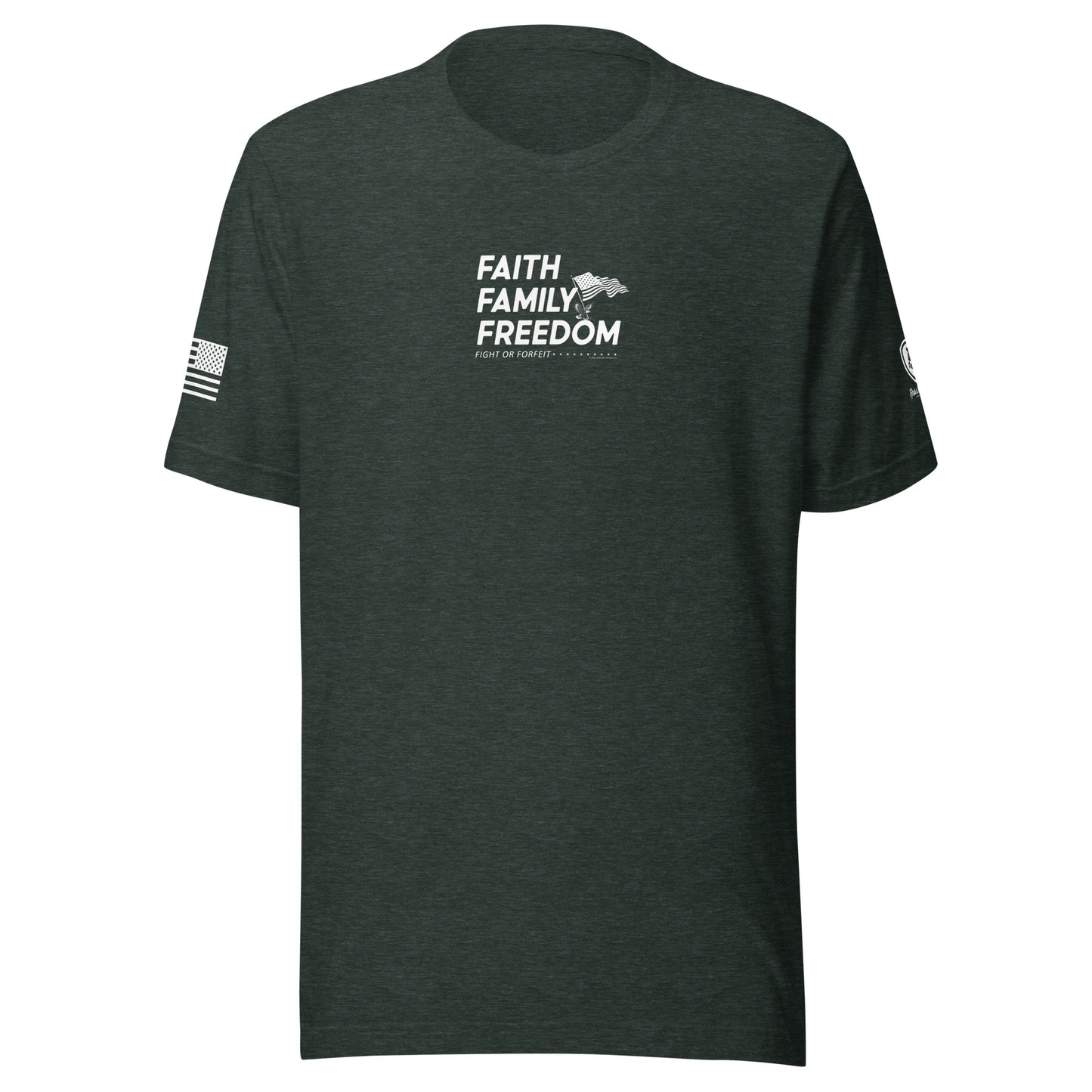 Men's Conservative Graphic T-Shirts - Patriotic Trump T-Shirts for Men - American Flag Shirts - Faith Family Freedom.