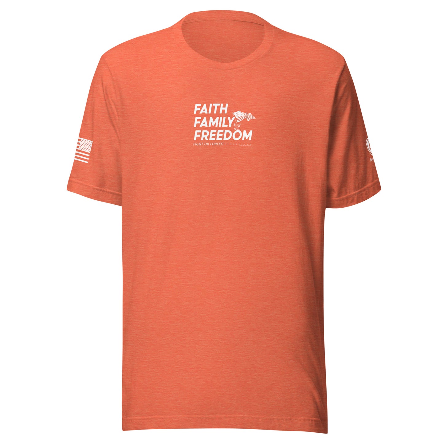 Men's Conservative Graphic T-Shirts - Patriotic Trump T-Shirts for Men - American Flag Shirts - Faith Family Freedom.