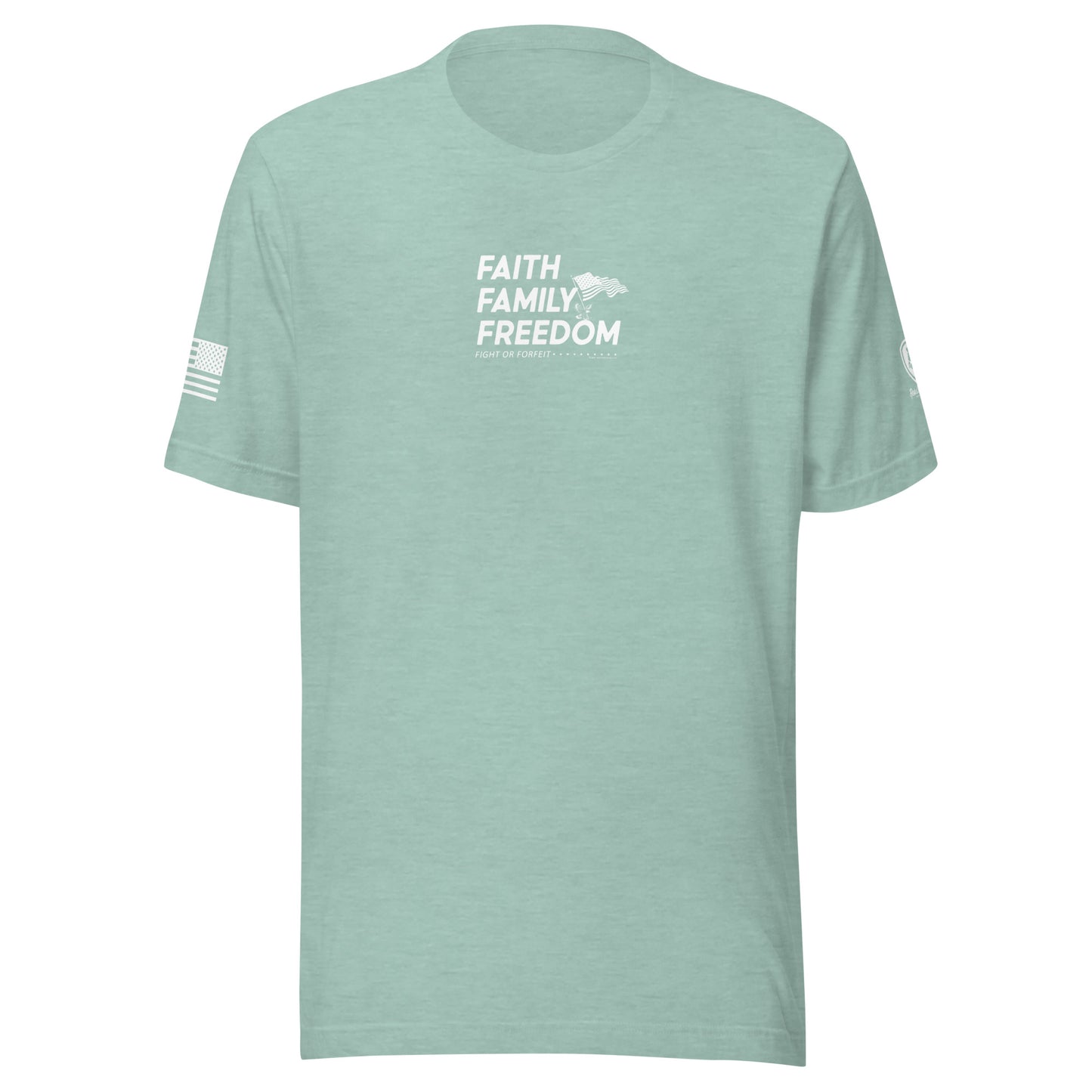 Men's Conservative Graphic T-Shirts - Patriotic Trump T-Shirts for Men - American Flag Shirts - Faith Family Freedom.