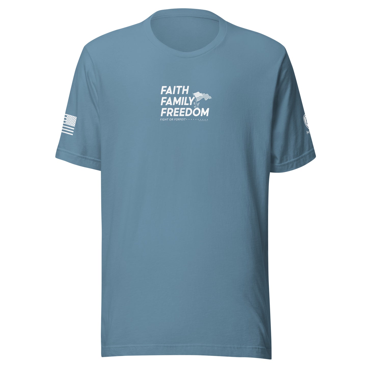 Men's Conservative Graphic T-Shirts - Patriotic Trump T-Shirts for Men - American Flag Shirts - Faith Family Freedom.