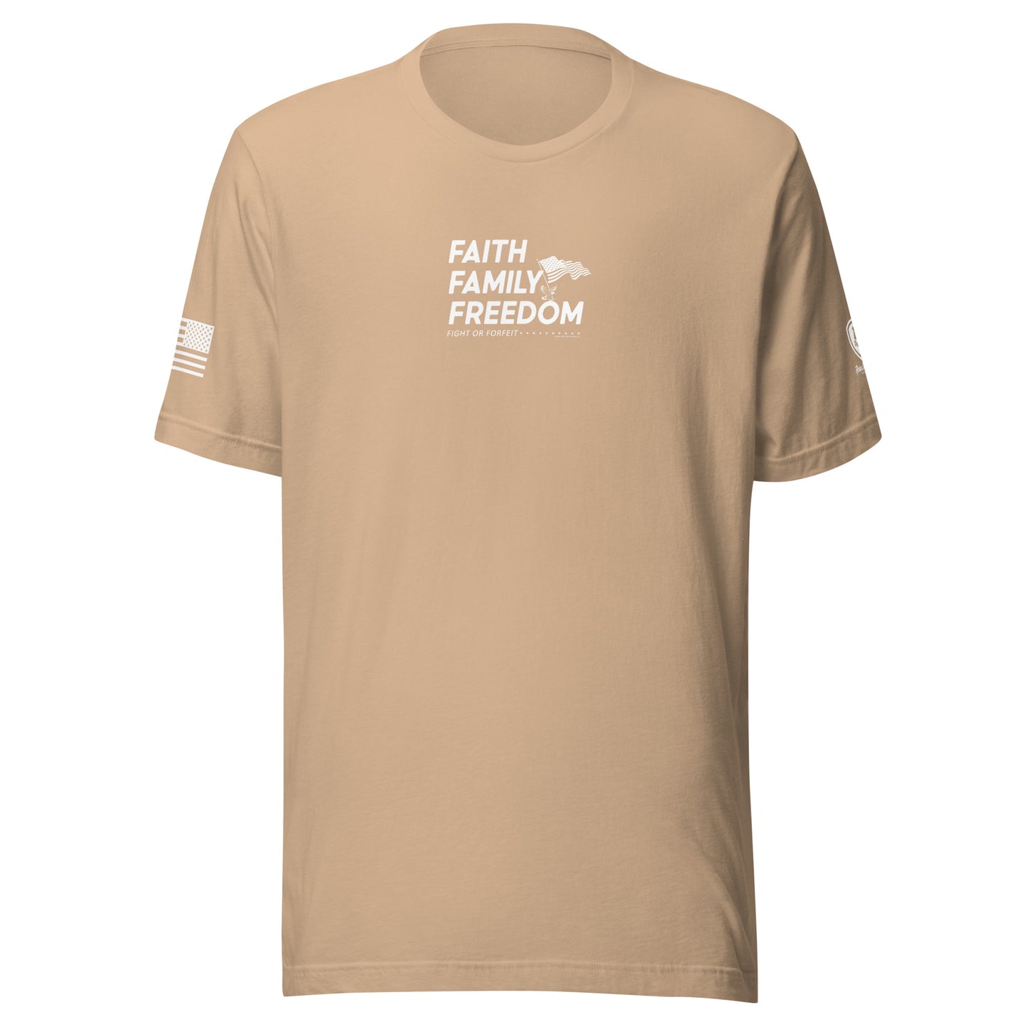 Men's Conservative Graphic T-Shirts - Patriotic Trump T-Shirts for Men - American Flag Shirts - Faith Family Freedom.